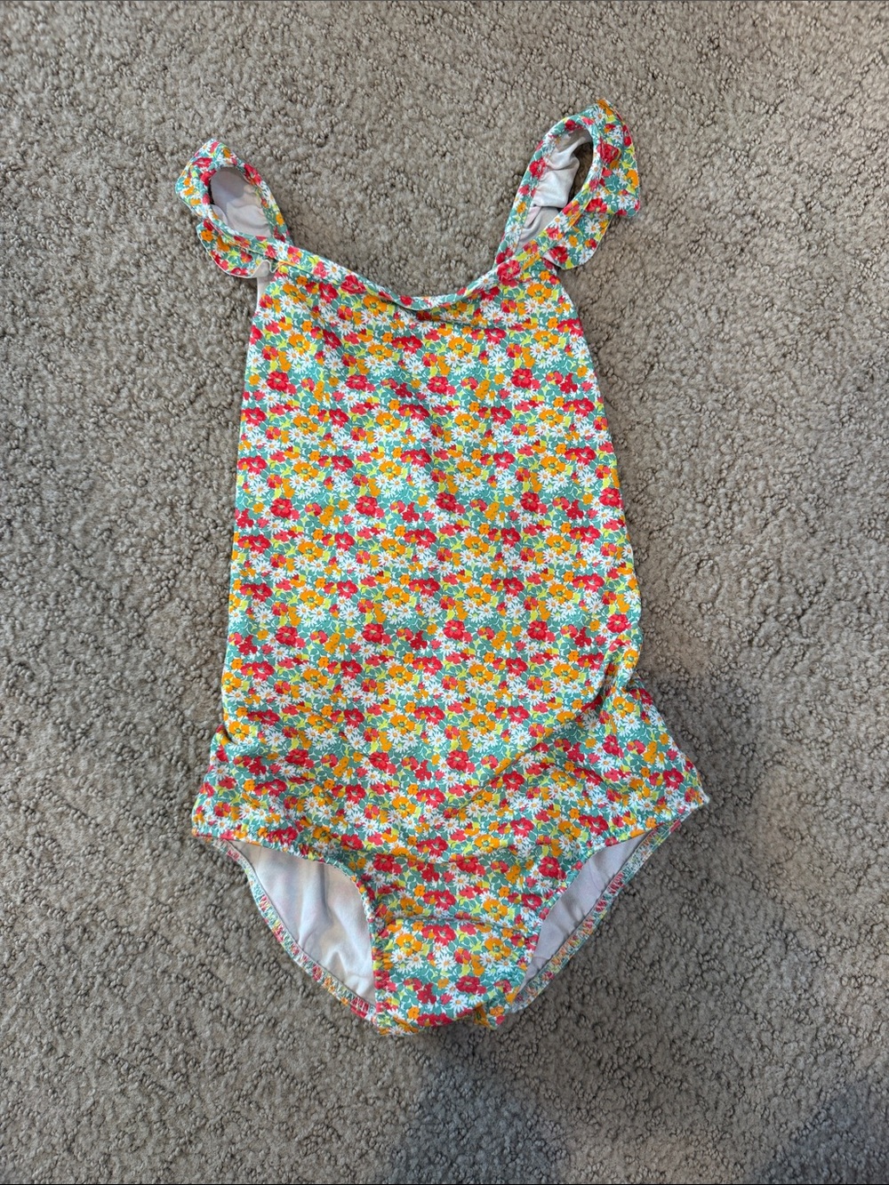 Zara Kids Floral One-Piece Swimsuit - Yellow & Red Floral